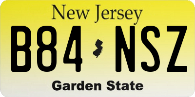 NJ license plate B84NSZ