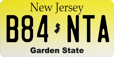 NJ license plate B84NTA