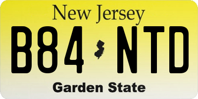 NJ license plate B84NTD