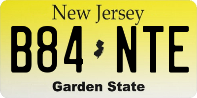 NJ license plate B84NTE