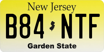 NJ license plate B84NTF
