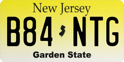NJ license plate B84NTG