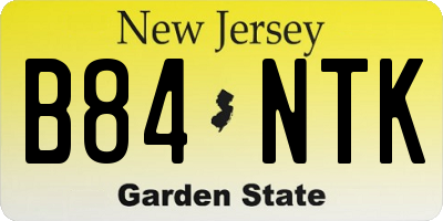 NJ license plate B84NTK