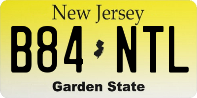 NJ license plate B84NTL
