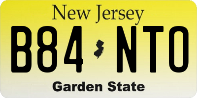 NJ license plate B84NTO