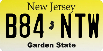 NJ license plate B84NTW