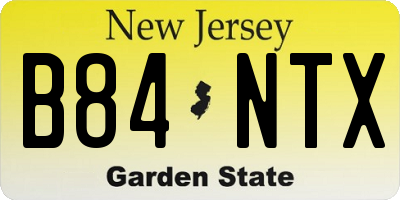 NJ license plate B84NTX