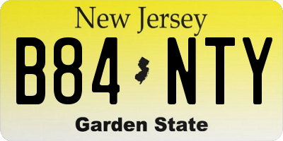NJ license plate B84NTY