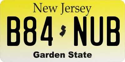 NJ license plate B84NUB