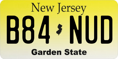 NJ license plate B84NUD