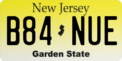 NJ license plate B84NUE