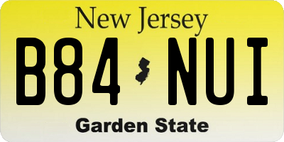 NJ license plate B84NUI