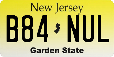NJ license plate B84NUL