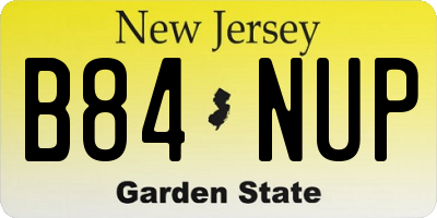 NJ license plate B84NUP