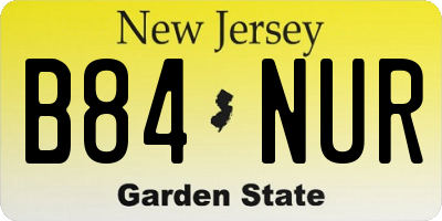 NJ license plate B84NUR