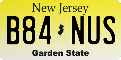 NJ license plate B84NUS