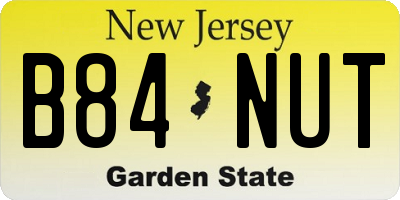 NJ license plate B84NUT