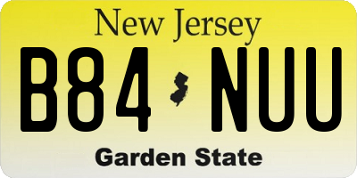 NJ license plate B84NUU