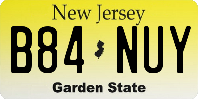 NJ license plate B84NUY