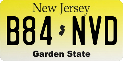 NJ license plate B84NVD