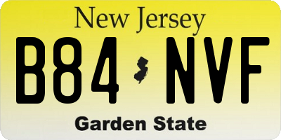 NJ license plate B84NVF