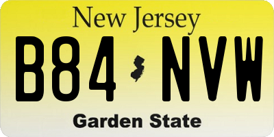 NJ license plate B84NVW