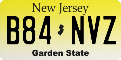 NJ license plate B84NVZ