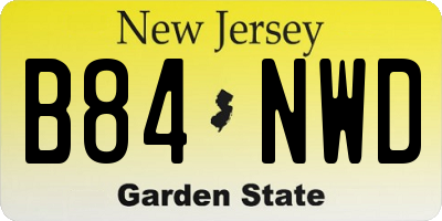 NJ license plate B84NWD