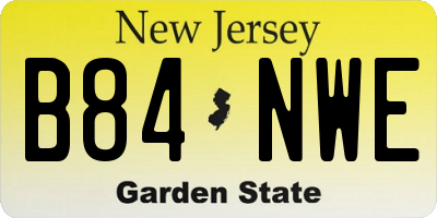 NJ license plate B84NWE