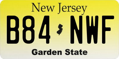 NJ license plate B84NWF