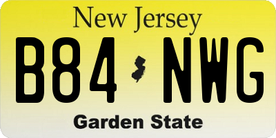 NJ license plate B84NWG