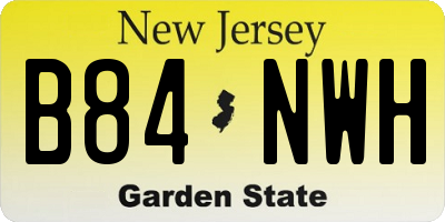 NJ license plate B84NWH