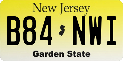 NJ license plate B84NWI