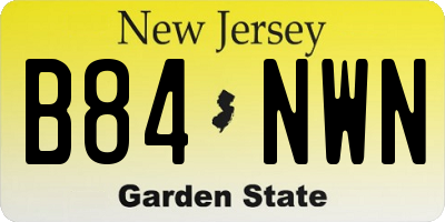NJ license plate B84NWN