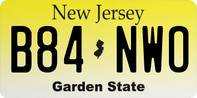 NJ license plate B84NWO
