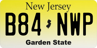 NJ license plate B84NWP
