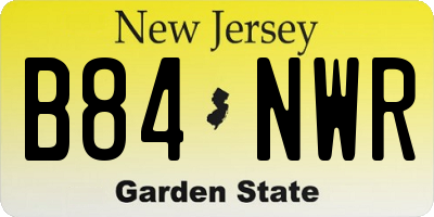 NJ license plate B84NWR