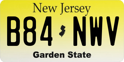 NJ license plate B84NWV