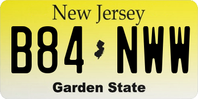 NJ license plate B84NWW