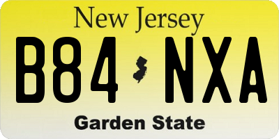 NJ license plate B84NXA