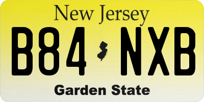 NJ license plate B84NXB