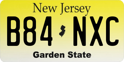 NJ license plate B84NXC