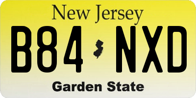 NJ license plate B84NXD