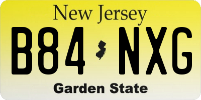 NJ license plate B84NXG