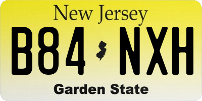 NJ license plate B84NXH
