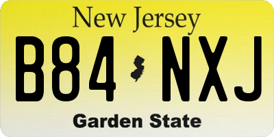 NJ license plate B84NXJ