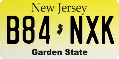 NJ license plate B84NXK