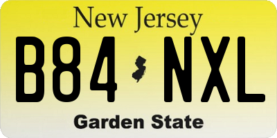 NJ license plate B84NXL