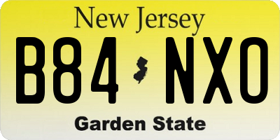 NJ license plate B84NXO