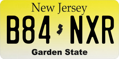 NJ license plate B84NXR